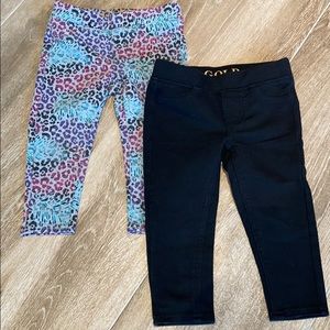 V-GOLD BLACK & PRINT JEGGINGS